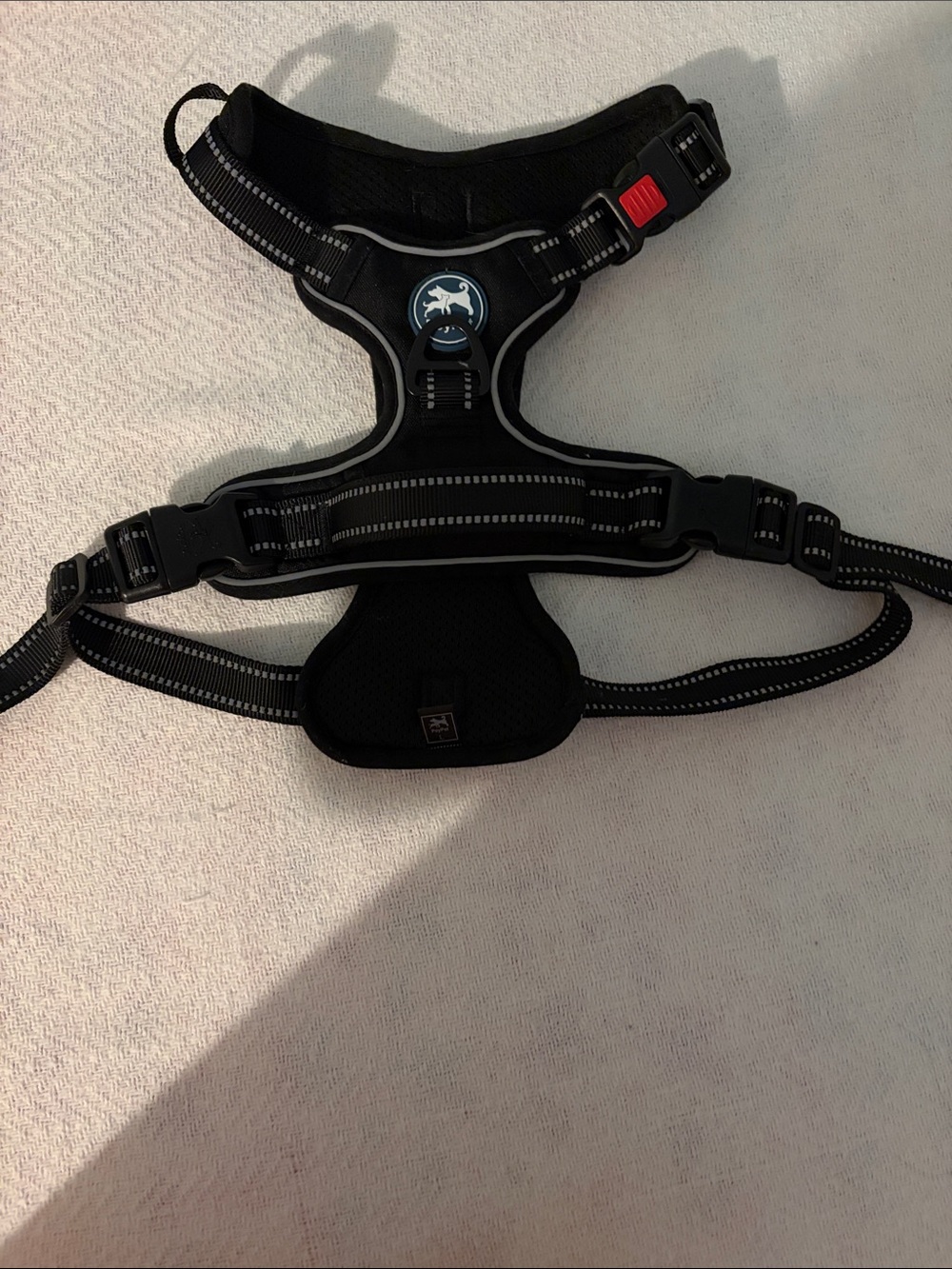 PoyPet Reflective Black Dog Harness with Front Clip